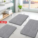Arotive Bathroom Rugs 30x20, Extra Soft Absorbent Shaggy Chenille Bath Rugs, Machine Washable Rubber Backing Non-Slip Bath Mats for Bathroom Floor Tub and Shower, Home Decor Accessories, Grey