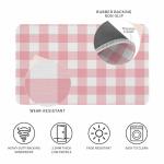 Pink Gingham Buffalo Check Doormat Welcome Mats Rugs Non-Slip Carpet Outdoor/Indoor for Home/Office/Bedroom,20(W) X31.5(L),Pink White Plaid