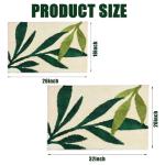 Green Bathroom Rug, Sage Green Leaves Rug, Soft Water Absorbent Non-Slip Washable Bath Mat for Bathroom, Tub and Floor, Botanical Shower Decor Carpet & Doormat, 18"x26"