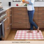 Pink Gingham Buffalo Check Doormat Welcome Mats Rugs Non-Slip Carpet Outdoor/Indoor for Home/Office/Bedroom,20(W) X31.5(L),Pink White Plaid