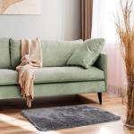 Ophanie Small Rug Upgrade Non Slip Throw Bedside Area Rugs, Fluffy Soft Grey Mini Bedroom Carpet