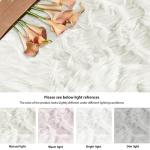 ORINOVA White Faux Sheepskin Fur Machine Washable Runner Area Rugs for Bedroom Living Room 2x6 Shag Rugs for Hallways Room Décor