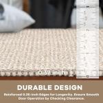 KOZYFLY Runners for Hallways 2x6 ft Washable Kitchen Runner Non Slip Rubber Backed Hall Runners Cotton Entryway Runner Rugs Floor Carpet for Indoor Backdoor Bedroom Kitchen, Ivory/Khaki