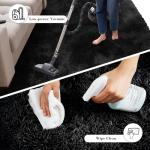 Fluffy Rug Shaggy Area Rug, Black 2x4 Area Rugs for Bedroom, Small Bedside Rug