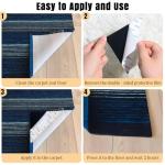 12Pcs Rug Tape, Premium Carpet Tape, Non-Slip Rug Tape for Rugs, No Residue Keep Rugs Flat for Hardwood Floors & Tiles (Black)