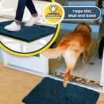 Muddy Mat® | Super Absorbent Door Mat Indoor, Microfiber Quick Dry Chenille Entryway Rug, Non-Slip Front Door Mat, Indoor Mats for Entryway, Machine Washable Pet Rug, Atlantic Blue 28"x18"