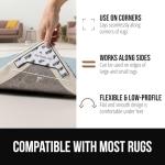 GORILLA GRIP Extra Wide Dual Sided Rug Gripper Pads, Holds Carpet in Place on Hardwood Floors and Tile, Removable Reusable Sticky Corner Grippers, Universal Fit Floor Pad for Under Area Rugs, 4 Pack