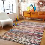 Chardin home - Eco Friendly 100% Recycled Cotton Colorful Chindi Area Rug – 5’x7’, Multi