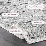 Nuloom Madisson Grey/Ivory, 4' x 6', Vintage Medallion, Recycled Materials, Soft and Cozy, High Traffic, Stain Resistant, Easy Clean, Durable Area Rug for Bedroom, Living Room, Dining, Entryway