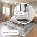 Nuloom Madisson Grey/Ivory, 4' x 6', Vintage Medallion, Recycled Materials, Soft and Cozy, High Traffic, Stain Resistant, Easy Clean, Durable Area Rug for Bedroom, Living Room, Dining, Entryway