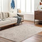 Hauteloom Aldis Recycled Material Area Rug - Bohemian Neutral Farmhouse - Beige, Cream, Gray - 6'3" x 9'