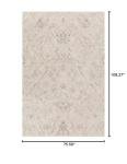Hauteloom Aldis Recycled Material Area Rug - Bohemian Neutral Farmhouse - Beige, Cream, Gray - 6'3" x 9'