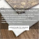 KOECKRITZ Ultrashield Rug Pad - 2' x 12' - 0.45" Thick Memory Foam, Supreme Comfort, 90% Recycled Material