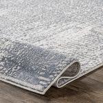 nuLOOM Alice Blue/Ivory, 6'7" x 9', Modern Abstract, Recycled Materials, Comfy and Soft, High Traffic, Stain Resistant, Durable Area Rug for Bedroom, Living Room, Dining Space, Entryway