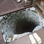 Visual Illusion Endless Abyss Pattern HD Printed Non-Slip Doormat, 3D Optical Illusion Rug, Bottomless Hole Area Rugs, Abyss Carpet for Floor Door Mat, Ground Crack for Home Decoration(#A,16 * 24in)