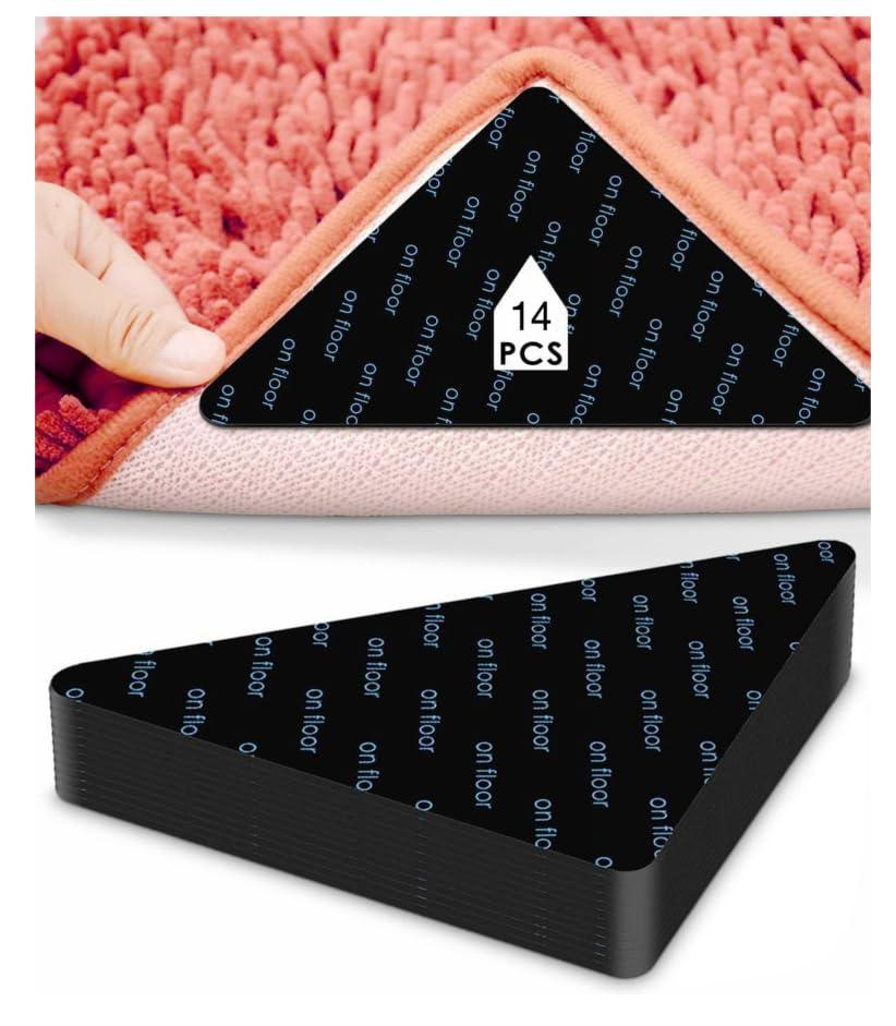 JYCONVSTO97 14pcs Rug Pads Grippers，Non Slip Rug Pads，Reusable and Washable Rug Pad Gripper for Area Rugs,Carpet Pads Rug Corner