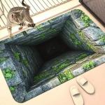 Visual Illusion Endless Abyss Pattern HD Printed Non-Slip Doormat, 3D Optical Illusion Rug, Bottomless Hole Area Rugs, Abyss Carpet for Floor Door Mat, Ground Crack for Home Decoration(#A,16 * 24in)