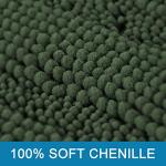 H.VERSAILTEX Extra Thick Chenille Striped Pattern Bath Rugs for Bathroom Non Slip - Soft Plush Shaggy Mats Floor, Indoor Entryway (Bronze Green, 32 x 20 Plus 24 17 Inches)