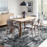 RELEANY Washable Area Rugs 5'x7' Non-Slip Modern Abstract Soft for Living Room Entryway Bedroom Nursery, Print Pattern, Black Navy Blue Gray