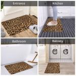 Leopard Cheetah Print Bath Mats for Bathroom Decor, Animal Skin Pattern Absorbent Bath Rug Non-Slip Floor Rug Carpets for Kitchen Bathroom Laundry Bedroom Living Room