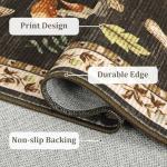 Mushroom Small Rug 2x3 Washable Door Mat Indoor Rugs for Entryway Non-Slip Soft Ultra-Thin Stain Resistant Foldable Rugs Kitchen Bedroom Living Room Brown