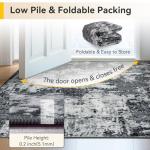 RELEANY Washable Area Rugs 5'x7' Non-Slip Modern Abstract Soft for Living Room Entryway Bedroom Nursery, Print Pattern, Black Navy Blue Gray