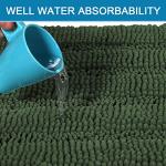 H.VERSAILTEX Extra Thick Chenille Striped Pattern Bath Rugs for Bathroom Non Slip - Soft Plush Shaggy Mats Floor, Indoor Entryway (Bronze Green, 32 x 20 Plus 24 17 Inches)