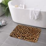 Leopard Cheetah Print Bath Mats for Bathroom Decor, Animal Skin Pattern Absorbent Bath Rug Non-Slip Floor Rug Carpets for Kitchen Bathroom Laundry Bedroom Living Room