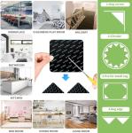16 PCS Grippers of Rug Pad, Non-Slip Carpet Gripper for Hardwood Floors and Tile, Reusable and Washable Area Carpet Tape, Double-Sided Adhesive Pads, Keeps Corners Flat