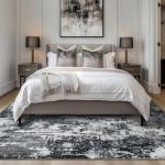 RELEANY Washable Area Rugs 5'x7' Non-Slip Modern Abstract Soft for Living Room Entryway Bedroom Nursery, Print Pattern, Black Navy Blue Gray