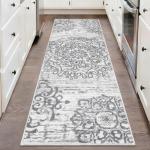 HEBE Hallway Runner Rug 2'x6' Washable Vintage Kitchen Rugs Non Slip Laundry Rug Runner Distressed Boho Floor Carpet Runners for Hallways Entryway Laundry Room Kitchen Bathroom