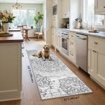 HEBE Hallway Runner Rug 2'x6' Washable Vintage Kitchen Rugs Non Slip Laundry Rug Runner Distressed Boho Floor Carpet Runners for Hallways Entryway Laundry Room Kitchen Bathroom