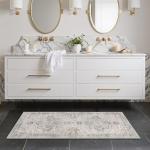 GENIMO Runner Rug 2x5 Non Slip Machine Washable Vintage Hallway Runner Rug, Low Pile Lightweight Rugs for Entryway, Hallway, Kitchen and Corridor, Light Taupe Brown