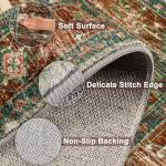 Yamaziot Washable Runner Rug, 2x8 Non-Slip Boho Vintage Hallway Rug Runner with Rubber Backing, Stain Resistant & Low Pile Faux Wool Distressed Carpet Runner for Bedroom, Kitchen, Laundry, Entrance