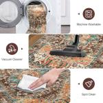 Yamaziot Washable Runner Rug, 2x8 Non-Slip Boho Vintage Hallway Rug Runner with Rubber Backing, Stain Resistant & Low Pile Faux Wool Distressed Carpet Runner for Bedroom, Kitchen, Laundry, Entrance