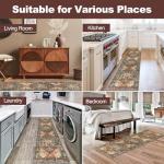 Yamaziot Washable Runner Rug, 2x8 Non-Slip Boho Vintage Hallway Rug Runner with Rubber Backing, Stain Resistant & Low Pile Faux Wool Distressed Carpet Runner for Bedroom, Kitchen, Laundry, Entrance