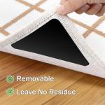 Songrey Rug Tape Rug Corner Grippers 8PCS, Reusable Double-Sided Carpet Tape to Hold Area Rugs Down, Non Slip Rug Pads Gripper for Hardwood Floors No Damage