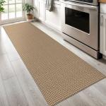 KOZYFLY Boho Runners for Hallways 2x6 ft Washable Kitchen Runner Non Slip Rubber Backed Hall Runners Cotton Entryway Runner Rugs Floor Carpet for Indoor Backdoor Bedroom Kitchen, Tan/Orange/Brown