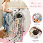 LIVEBOX 5 x 7 Pink Rugs for Bedroom Girls, Soft Patchwork Pink Rug for Living Room, Non-Slip Nursery Rug Girl, Washable Rugs 5x7 Carpet for Playroom