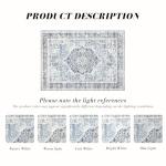 Domitapis Runner Rug 2×8, Vintage Boho Rug,Ultra-Soft Low Pile, Washable, Non Slip,Stain Resistant Printed Carpet for Hallway Kitchen Living Room Bedrooms Playroom Office, Light Blue