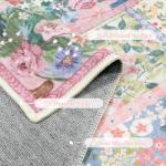 LIVEBOX 5 x 7 Pink Rugs for Bedroom Girls, Soft Patchwork Pink Rug for Living Room, Non-Slip Nursery Rug Girl, Washable Rugs 5x7 Carpet for Playroom