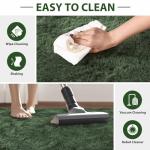 FinRèc 8x10 Feet Green Rug for Living Room Bedroom, Fluffy Fuzzy Shag Rugs, Non-Slip Furry Shaggy Area Rug for Nursery Kids Room Dorm Room Home Decor, Indoor Floor Carpet