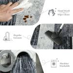 Large Area Rugs,Modern Geometric Patchwork Floor Decor for Bedroom Aesthetic Carpet, Rockwood Collection, Indoor Rugs for Living Room, Dining Room, Nursery, Office, Machine Washable Rug,4x6 Ft Grey