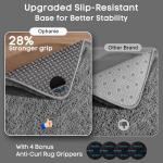 Ophanie Runner Rug for Hallway, 2x6 Upgrade Non-Slip Fluffy Soft Bedside Rugs, Bedroom Living Room Grey Shaggy Gray Carpet for Kids Girls Boys Dorm Nursery Home Decor Aesthetic