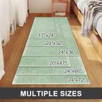 Bilimili Bath Mat-Non-Slip Bathroom Floor Mats-Absorbent Quick Dry Low Pile Bathroom Rugs Fit Under Door-Bath Rug for Sink,Bathtub,Shower Room,17"×24",Sage Green