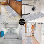 Vaukki Hallway Runner Rug, Vintage Shaggy Soft Laundry Rug 2' x 6', Non Slip Boho Entryway Runner Mat, Grey Washable Farmhouse Kitchen Area Carpet Runner for Bathroom, Entryway and Bedroom