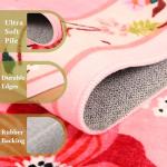 Macgace 5x7 Pink Floral Rug for Living Room, Machine Washable Area Rugs with Non Slip Backingfor Girls Bedroom, Cute Flowers Carpet Kitchen Dining Room Kids Playroom Decor