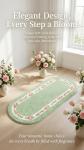 Stay Young Decorative Rose Flower Area Rug,Bedroom Living Room Bathroom Rugs,Bath Mat Kitchen Mat,Cute Floral Design,Super Soft and Non Slip,Green 17.71 x 49.21 Inch