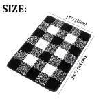 PiccoCasa Microfiber Plaid Pattern Bathroom Rugs, Extra Soft Fluffy Absorbent Bath Rug, Bath Mats for Bathroom Floor Tub Non Slip Mat Machine Washable Runner 17"x24" Black and White