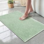 Bilimili Bath Mat-Non-Slip Bathroom Floor Mats-Absorbent Quick Dry Low Pile Bathroom Rugs Fit Under Door-Bath Rug for Sink,Bathtub,Shower Room,17"×24",Sage Green
